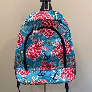 NGil Light Blue Backpack with Pink Sea Turtles